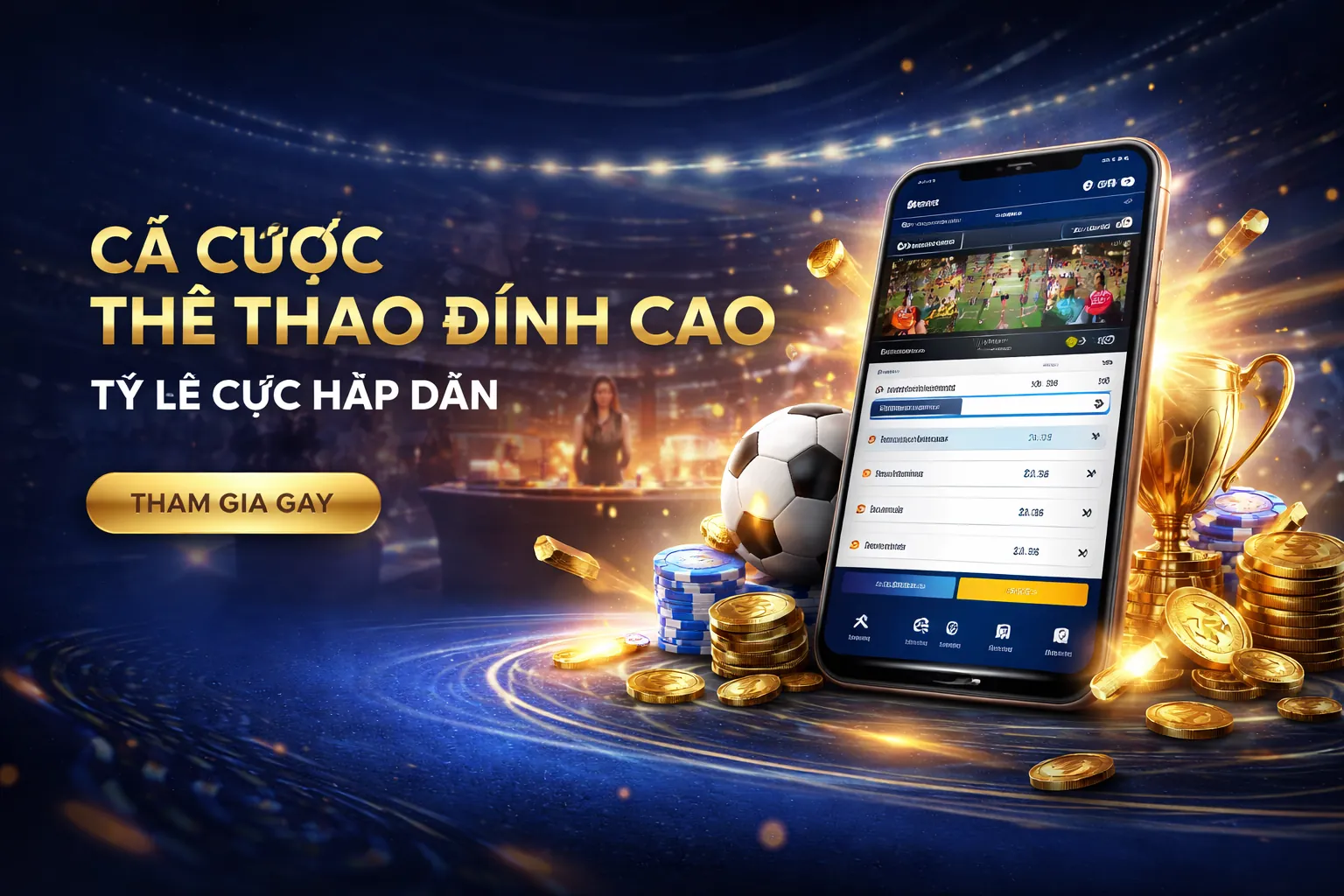 Sân vận động với trận đấu bóng đá sôi động, thể hiện cá cược thể thao lvg788